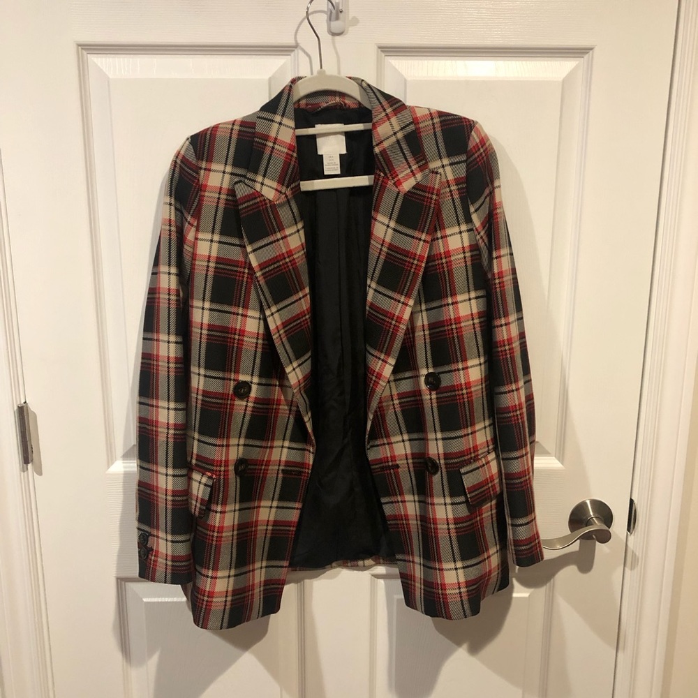 H&M plaid blazer